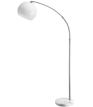 Merkloos Retro-Design Bogenlampe - Stehleuchte - Silber - Opalweiß