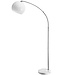 Retro-Design Bogenlampe - Stehleuchte - Silber - Opalweiß