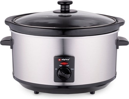 ALPINA günstig Kaufen-Alpina Slowcooker - 3,5 Liter - Keramik-Innenbehälter - 3 Heizstufen - Edelstahl. Alpina Slowcooker - 3,5 Liter - Keramik-Innenbehälter - 3 Heizstufen - Edelstahl <![CDATA[Gesundes und leckeres Essen wird mit einem Slow Cooker zubereitet, in dem