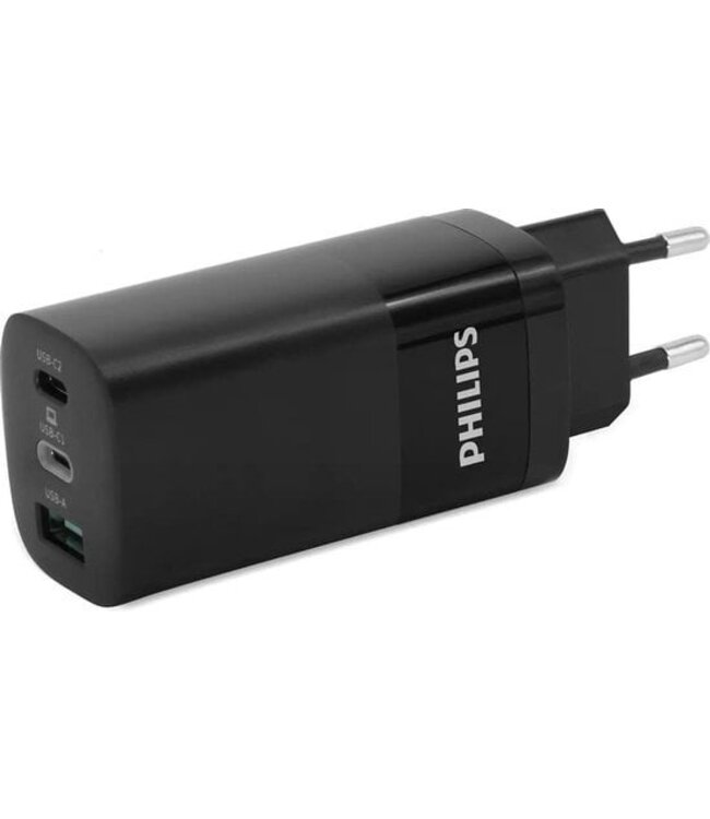Philips Wandladegerät - DLP2681/12 - 1x USB-A - 2x USB-C - Schnellladung - 65 Watt
