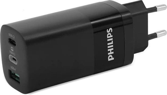 USB Wand günstig Kaufen-Philips Wandladegerät - DLP2681/12 - 1x USB-A - 2x USB-C - Schnellladung - 65 Watt. Philips Wandladegerät - DLP2681/12 - 1x USB-A - 2x USB-C - Schnellladung - 65 Watt <![CDATA[Dieses Philips Wandladegerät mit einer Ausgangsleistung von 65 Watt 