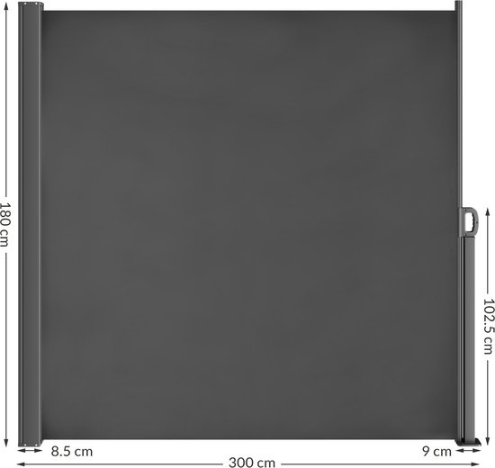 4251779110124 - Windschutz Nosara - 180x300cm ausziehbar - Anthrazit 4251779110124 - Windschutz Nosara - 180x300cm ausziehbar - Anthrazit