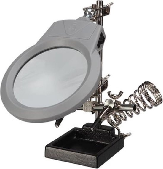 5410329718237 - Handy Dritte Hand mit Lupe LED-Lampe und Lötkolbenhalter für Präzisionsarbeiten 5410329718237 - Handy Dritte Hand mit Lupe LED-Lampe und Lötkolbenhalter für Präzisionsarbeiten