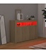 vidaXL - Anrichte - mit - LED - Beleuchtung - 115,5x30x75 - cm - sonoma - Farbe Eiche