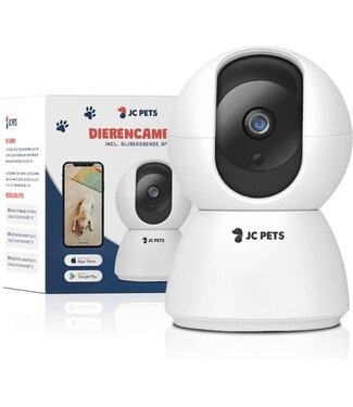 JC Pets JC Pets Haustierkamera 3MP 2048 x 1536P - 360° Hundekamera und Sicherheitskamera mit Wifi - Multifunktionale Babykamera mit App