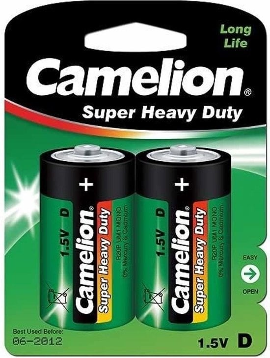 Batterie C günstig Kaufen-Camelion D Super Heavy Duty Batterien - 2 Stück. Camelion D Super Heavy Duty Batterien - 2 Stück <![CDATA[Camelion LongLife R20P BatterienSpezifikationen:Größe: D-GrößeTyp: R20P-BP2GSystem: Zink-KohleSpannung: 1,5VVerpackungsgröße: 84 x 34