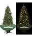 vidaXL - Weihnachtsbaum - verschneit - mit - Schirmbasis - 190 - cm - grün