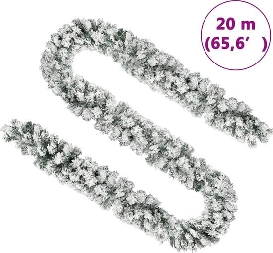 8720286011683 - vidaXL - Weihnachtsgirlande - mit - Schnee - 20 - m - PVC - grün 8720286011683 - vidaXL - Weihnachtsgirlande - mit - Schnee - 20 - m - PVC - grün