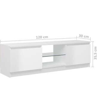 vidaXL vidaXL - TV - Möbel - mit - LED - Beleuchtung - 120x30x35,5 - cm - Hochglanz - weiß