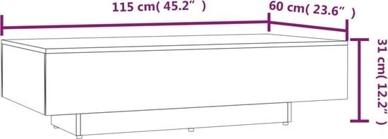 8720286955529 - vidaXL - Couchtisch - 115x60x31 - cm - handgefertigt - Holz - Farbe Eiche braun 8720286955529 - vidaXL - Couchtisch - 115x60x31 - cm - handgefertigt - Holz - Farbe Eiche braun