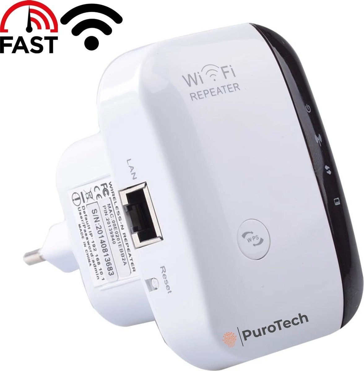 Bluetooth/WIFI günstig Kaufen-PuroTech Wifi Repeater - Wifi Amplifier Sockel 300Mbps - 2.4 GHz - Inklusive Internetkabel - Booster - Extender. PuroTech Wifi Repeater - Wifi Amplifier Sockel 300Mbps - 2.4 GHz - Inklusive Internetkabel - Booster - Extender <![CDATA[Haben Sie auch genug 