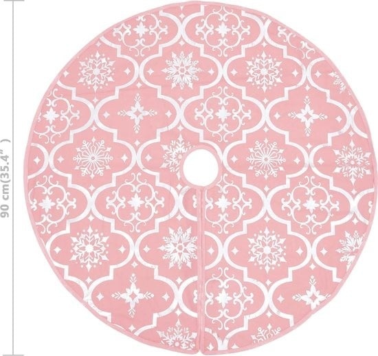 8720286445938 - vidaXL - Weihnachtsbaumrock - Luxus - mit - Socke - 90 - cm - Stoff - rosa 8720286445938 - vidaXL - Weihnachtsbaumrock - Luxus - mit - Socke - 90 - cm - Stoff - rosa