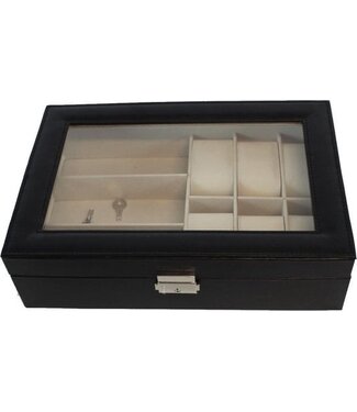 C.T. Uhrenbox Für 6 Uhren und 3 Gläser - 8 cm x 30 cm x 20,6 cm