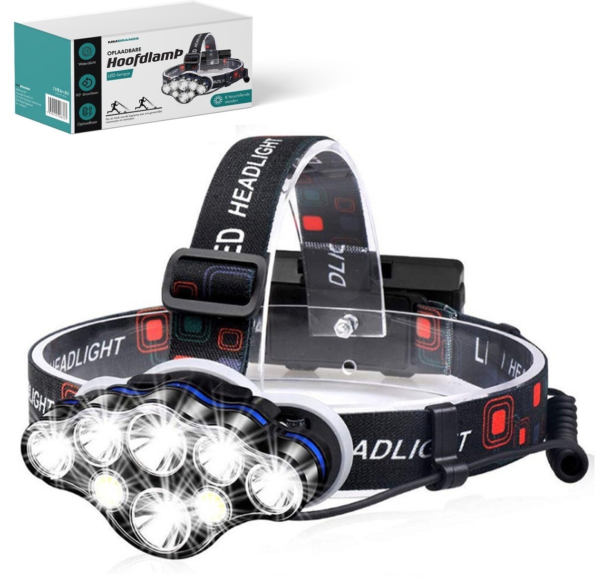 Licht,Warmes günstig Kaufen-MM Brands Headlamp - Running & Hiking Lights - Militärische LED-Beleuchtung - Taschenlampe - Wiederaufladbar - Wasserdicht - Weißes + rotes Licht. MM Brands Headlamp - Running & Hiking Lights - Militärische LED-Beleuchtung - Taschen