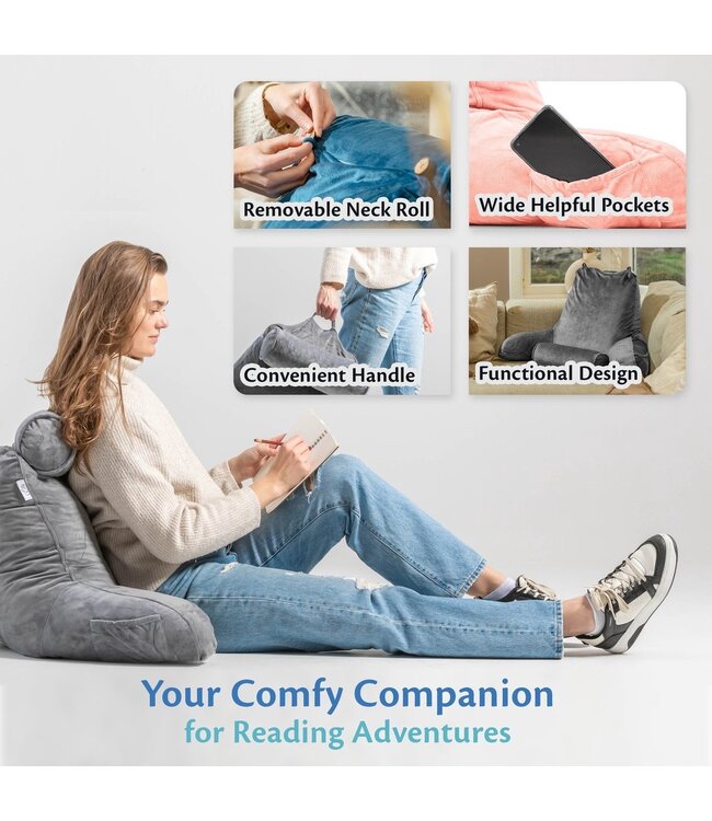 Cojín Cervical Ergonómico En Forma De Hueso - Para Leer Y Relajarse En Sofá O Cama, Algodón