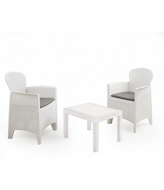 ProGarden ProGarden | Garten-Set: Tisch und zwei Stühle - 60 x 58 x 89 cm - Weiß