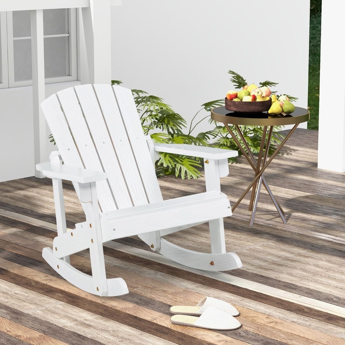 0783501339793 - Adirondack Schaukelstuhl für Kindergarten aus Holz 505 x 69 x 60 cm weiß