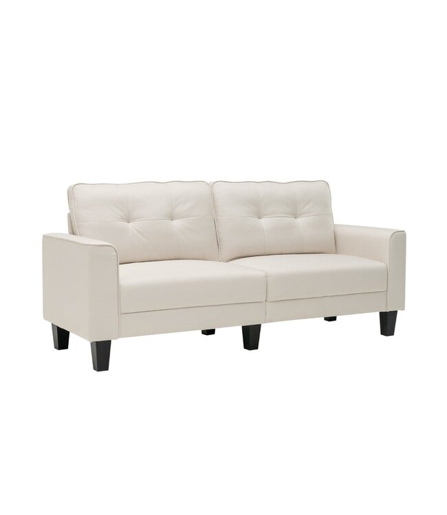 Coast modernes Sofa für 2-3 Personen mit 2 abnehmbaren Rückenkissen 202 x 75 x 94 cm beige