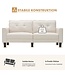 Coast modernes Sofa für 2-3 Personen mit 2 abnehmbaren Rückenkissen 202 x 75 x 94 cm beige