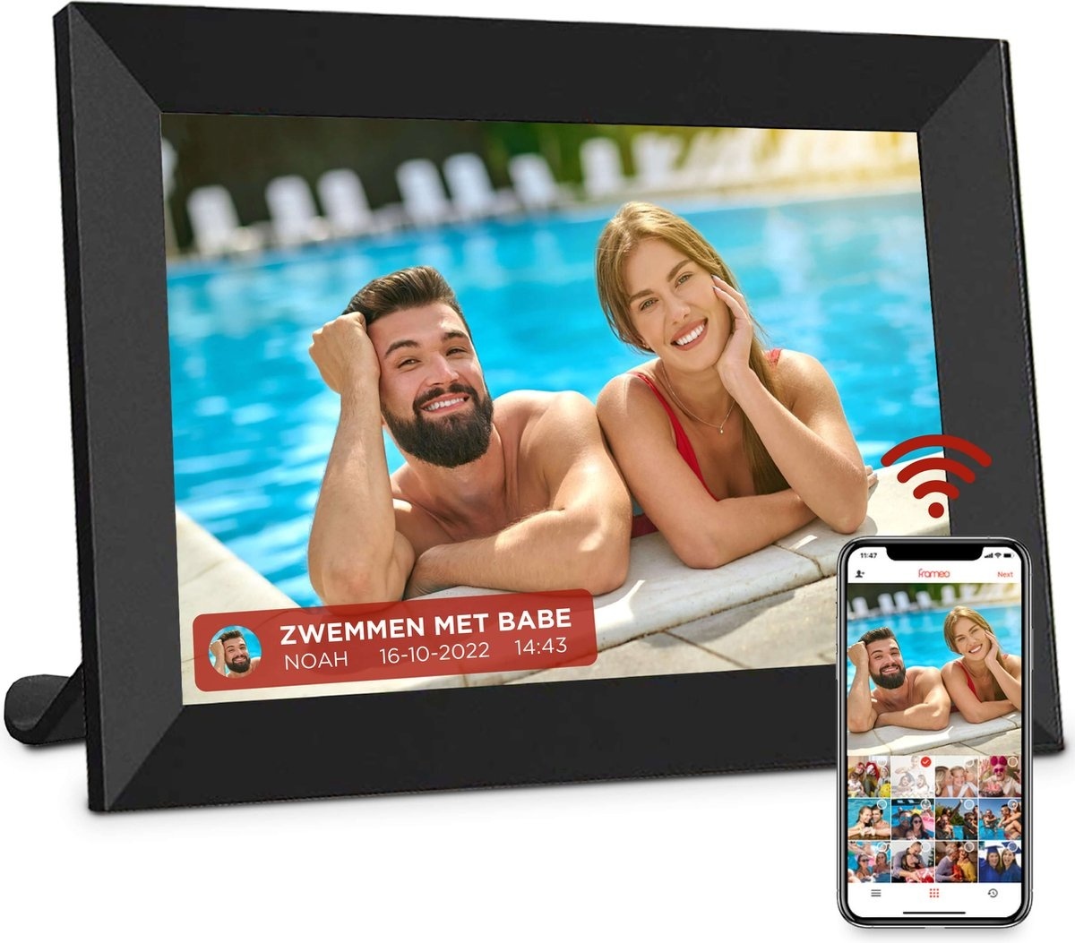 Foto Rahmen günstig Kaufen-AyeWay Digitaler Fotorahmen - Fotos & Videos - 10,1 Zoll - Frameo - App - Wifi - Touchscreen. AyeWay Digitaler Fotorahmen - Fotos & Videos - 10,1 Zoll - Frameo - App - Wifi - Touchscreen <![CDATA[Sind Ihre Großeltern immer neugierig darauf, wie e