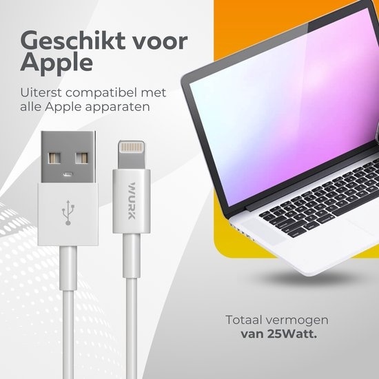 8720986030908 - Wurk USB-Kabel zu Lightning - Kabel geeignet für Ipad und Iphone - 1M - Weiß 8720986030908 - Wurk USB-Kabel zu Lightning - Kabel geeignet für Ipad und Iphone - 1M - Weiß