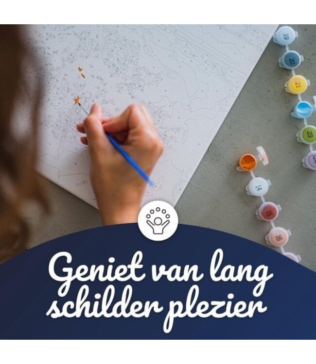 CAYUDEN Malen Nach Zahlen Erwachsene - Vollmond Leinwand 40x50 Cm, Komplettset Mit Pinseln & Farben