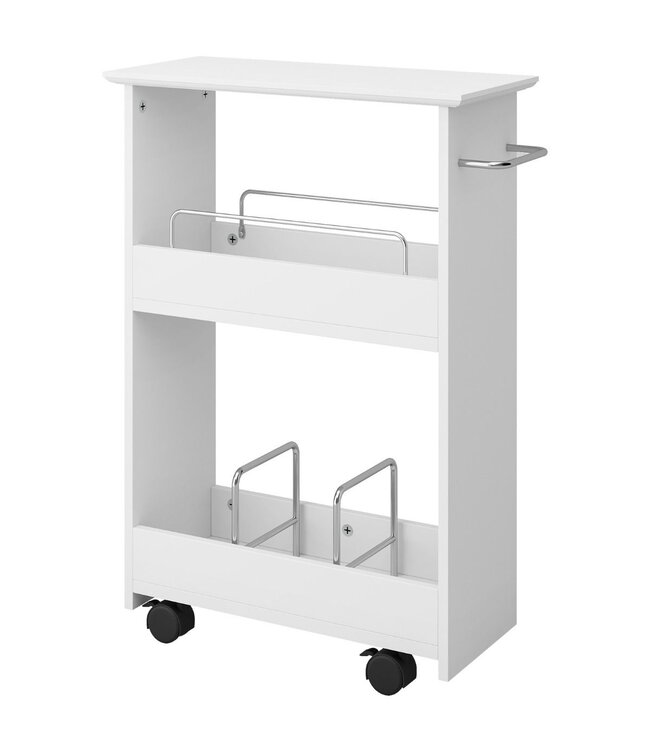 Coast - Wagen für Küche/Bad/Wohnzimmer mit Regalen - 46 cm x 20 cm x 65 cm - Weiß