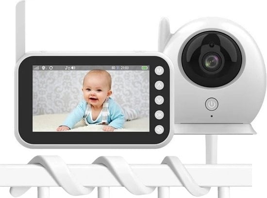 Halterung,Oimaster  günstig Kaufen-Babyphone mit Halterung - Babyphone mit Kamera & Nachtsicht - Babyphone 300m Reichweite, Temperatur- & Geräuscherkennung, Zwei-Wege-Audio - Weiß. Babyphone mit Halterung - Babyphone mit Kamera & Nachtsicht - Babyphone 300m Reichweite