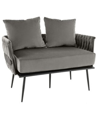 Coast Coast Modern 2-Sitzer Sofa - 2 abnehmbare Kissen - Grau - 109 x 61 x 65 cm