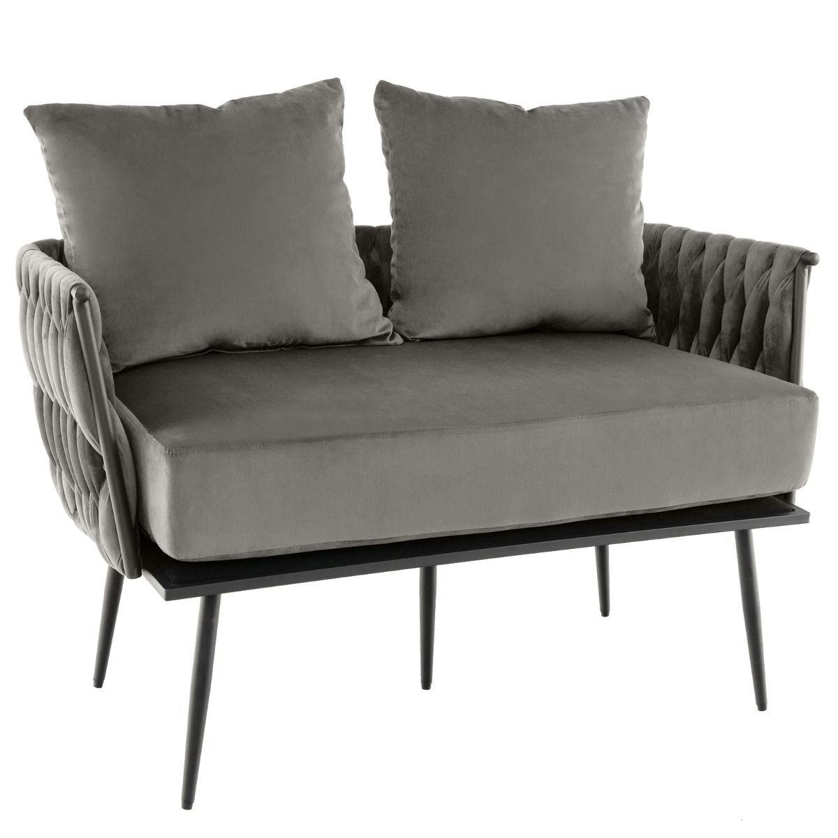 Of S  günstig Kaufen-Coast Modern 2-Sitzer Sofa - 2 abnehmbare Kissen - Grau - 109 x 61 x 65 cm. Coast Modern 2-Sitzer Sofa - 2 abnehmbare Kissen - Grau - 109 x 61 x 65 cm <![CDATA[Unser geflochtener Sessel setzt einen modernen Akzent und bietet bequemen Sitzkomfort. Seine sc