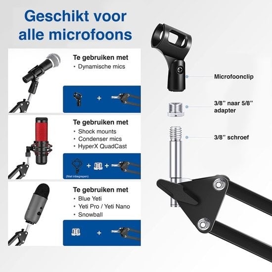 8720165730100 - Neewer Mikrofonarm - Boom Arm - Mikrofonständer ohne Mikrofon - Mikrofonständer - Schwarz 8720165730100 - Neewer Mikrofonarm - Boom Arm - Mikrofonständer ohne Mikrofon - Mikrofonständer - Schwarz