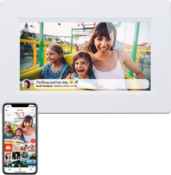 lle mit günstig Kaufen-Denver Digitaler Fotorahmen 7 Zoll - Frameo App - Fotorahmen - WiFi - IPS Touchscreen - 8GB - PFF710W. Denver Digitaler Fotorahmen 7 Zoll - Frameo App - Fotorahmen - WiFi - IPS Touchscreen - 8GB - PFF710W <![CDATA[Teilen Sie alle Ihre Fotos und Videos mit