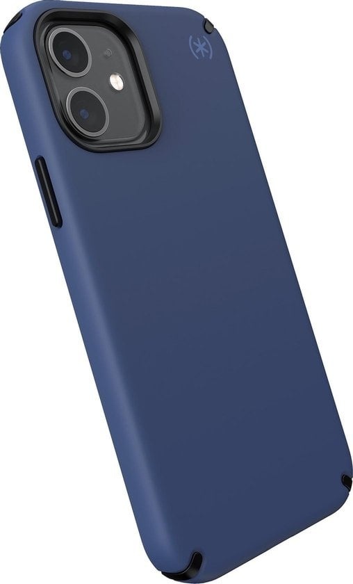 APPLE IPHONE günstig Kaufen-Speck Tasche passend für Apple iPhone 12/12 Pro - Slim - Ultimativer Schutz - Luxuriöse Soft-Touch Oberfläche - Fallschutz zertifiziert bis zu 4 Meter - Microban Antibakteriell - Presidio2 Pro Linie - Blau. Speck Tasche passend für App