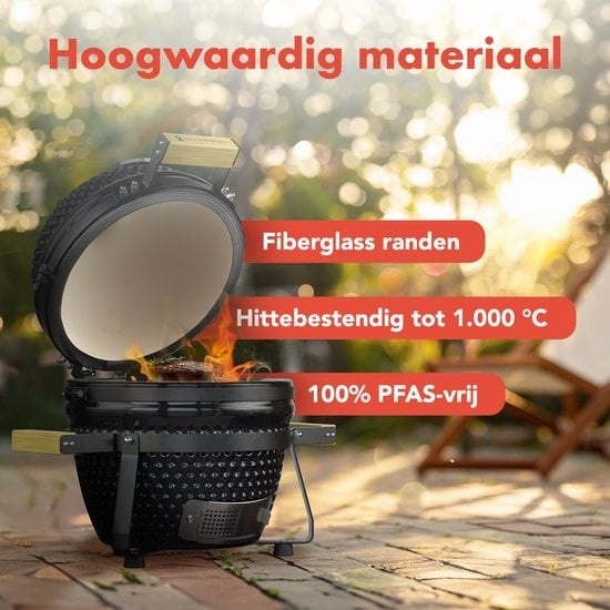 8720195259763 - Kamado BBQ - 13 Zoll Holzkohlegrill - 27⌀ cm - Deluxe Set - Eiergrill mit Zubehör - Schwarz 8720195259763 - Kamado BBQ - 13 Zoll Holzkohlegrill - 27⌀ cm - Deluxe Set - Eiergrill mit Zubehör - Schwarz