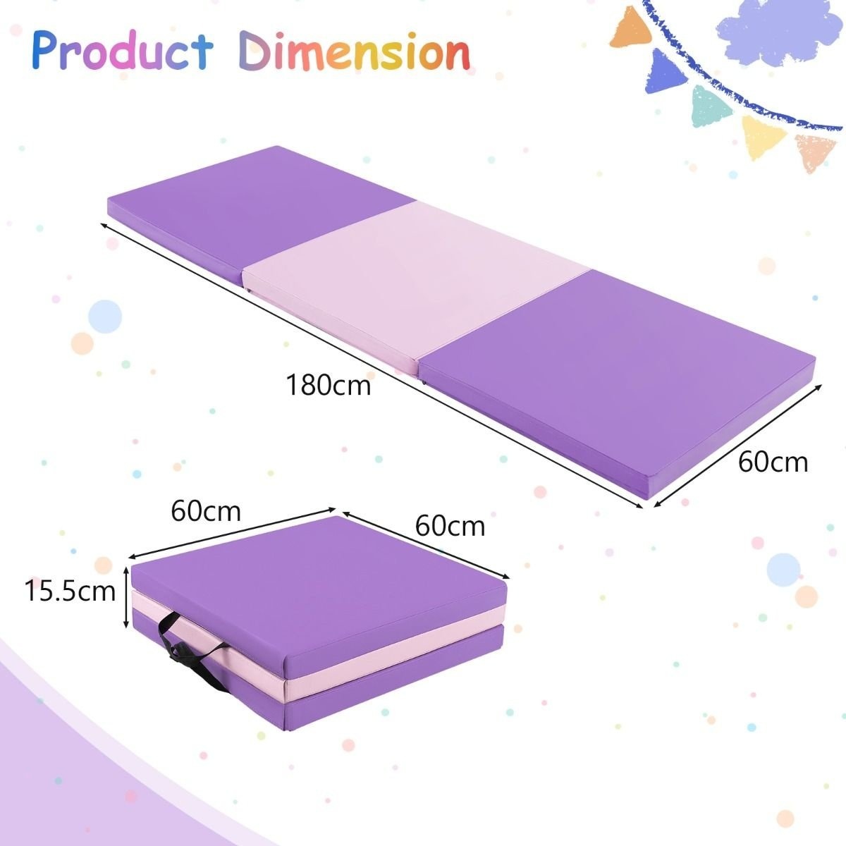 0783501428121 - Gymnastikmatte - faltbar - 180 x 60 x 5 cm - Rosa + Lila 0783501428121 - Gymnastikmatte - faltbar - 180 x 60 x 5 cm - Rosa + Lila