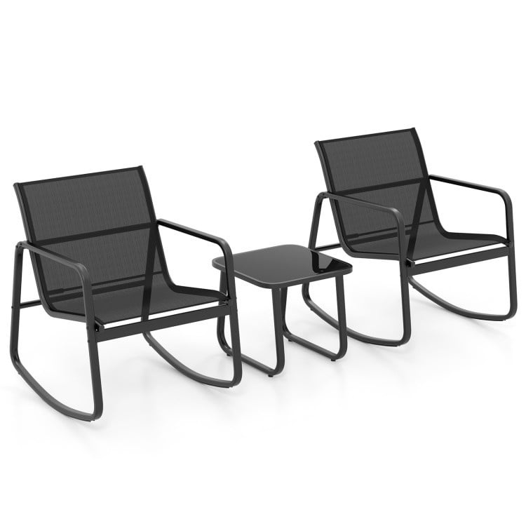 Coast Set aus 2 Gartenstühlen mit Tisch - Schwarz - 72 x 61 x 70 cm