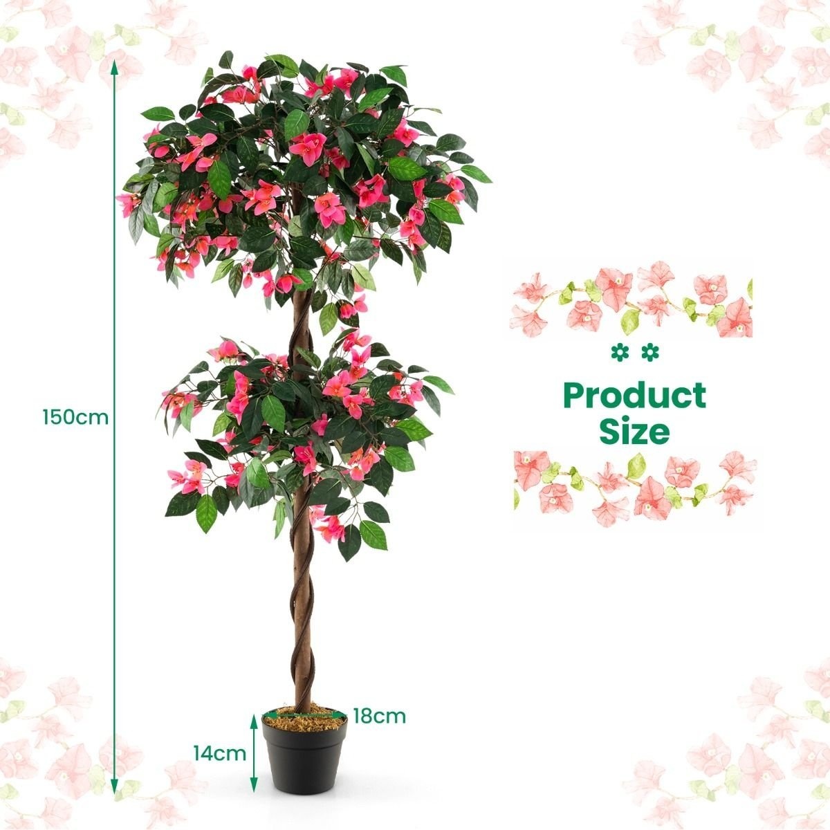 0783501426967 - Künstlicher Blumenbaum - Bougainvillea - 252 Blumen 630 Blätter - 150 cm 0783501426967 - Künstlicher Blumenbaum - Bougainvillea - 252 Blumen 630 Blätter - 150 cm