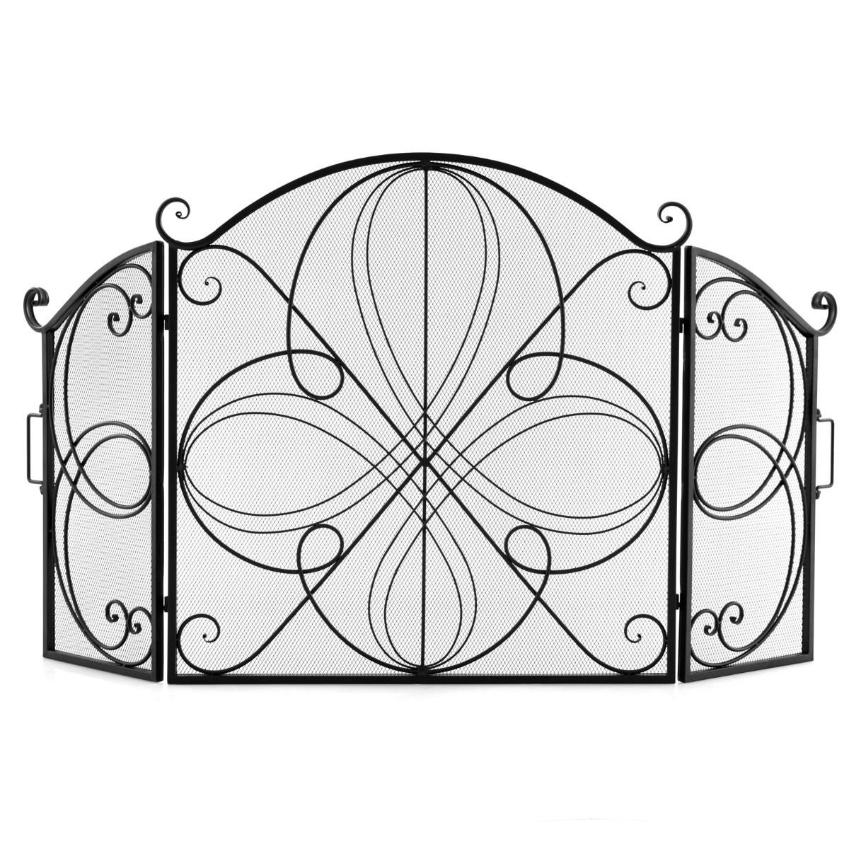 Funken günstig Kaufen-Coast Faltbarer Kaminschirm - 3-Paneel - Blumenmuster - 151 x 83 cm - Metall. Coast Faltbarer Kaminschirm - 3-Paneel - Blumenmuster - 151 x 83 cm - Metall <![CDATA[Dieser Kaminschirm ist 151 x 83 cm groß und verfügt über ein dichtes Netz, das Funken un