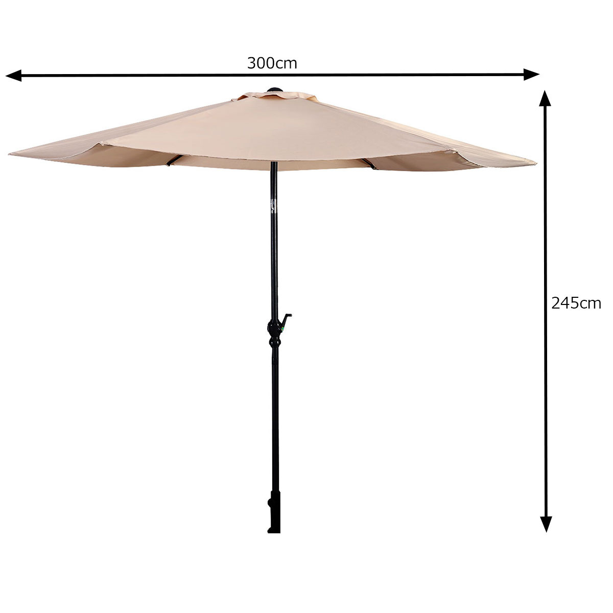 6933315597559 - Costway Garten Sonnenschirm Lichtschirm mit Kurbel 3 M Beige 6933315597559 - Costway Garten Sonnenschirm Lichtschirm mit Kurbel 3 M Beige