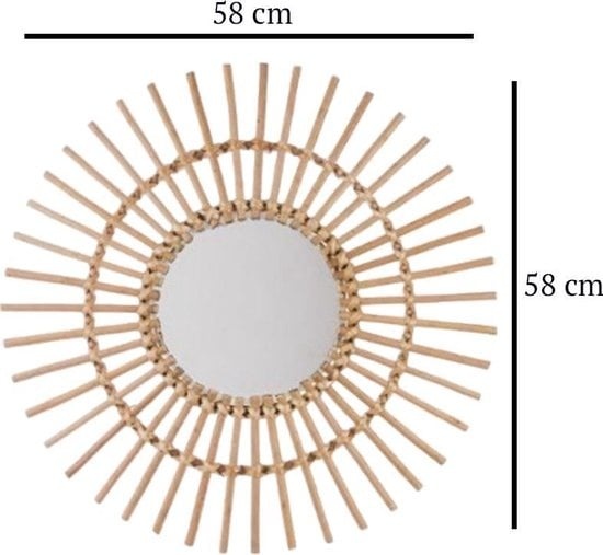 3560238911037 - Créateur dintérieur sun Wandspiegel in geflochtener Bindung ø 58 cm - Atmosphera