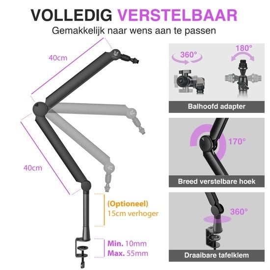 8720165730971 - Sensic SA 30 Mikrofonarm ohne Mikrofon - Mikrofonständer - Auslegerarm - Standard - mit 15cm Neigung 8720165730971 - Sensic SA 30 Mikrofonarm ohne Mikrofon - Mikrofonständer - Auslegerarm - Standard - mit 15cm Neigung