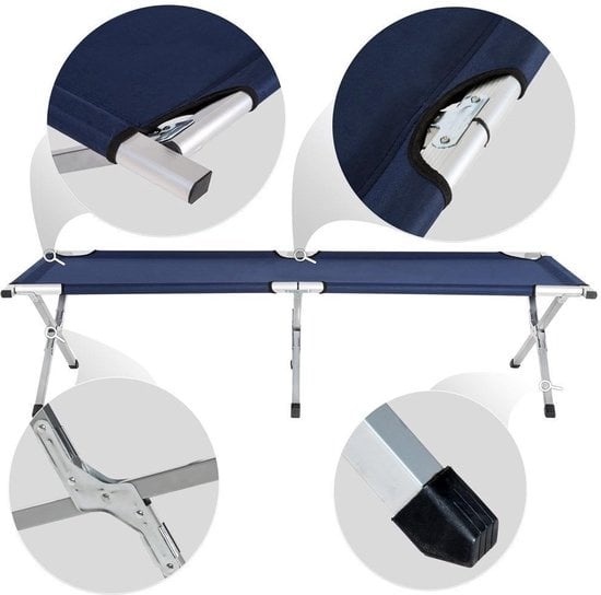 8714426425706 - NordFalk veldbed XXL 200 x 71 cm - Campingbett | Krankentrage | Campingbett - Extra stabiles Aluminium - Blau 8714426425706 - NordFalk veldbed XXL 200 x 71 cm - Campingbett | Krankentrage | Campingbett - Extra stabiles Aluminium - Blau