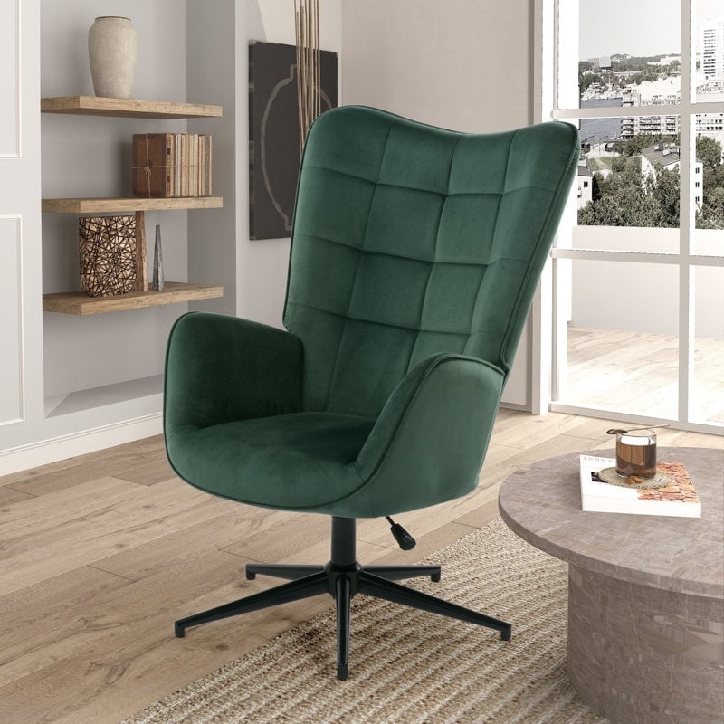 0197034326890 - Mercury Row Bürostuhl - Ergonomisch - Extra Luxuriös - Samt - Max 120 kg - 66 x 66 x 107 cm - Grün 0197034326890 - Mercury Row Bürostuhl - Ergonomisch - Extra Luxuriös - Samt - Max 120 kg - 66 x 66 x 107 cm - Grün