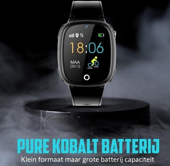 8719327528051 - Loayz HW11 Schwarz - Kinder-Smartwatch - mit Lebara value SIM-Karte [1GB+€15] - GPS - Kamera - Klingelfunktion