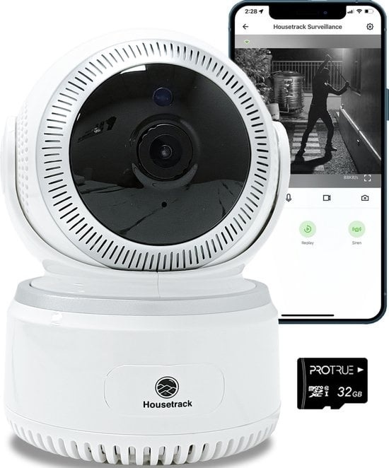 8720648292583 - Housetrack Überwachungskamera - IP-Kamera - Innenraumkamera - HD-Kamera - 360° Home Security Camera 8720648292583 - Housetrack Überwachungskamera - IP-Kamera - Innenraumkamera - HD-Kamera - 360° Home Security Camera