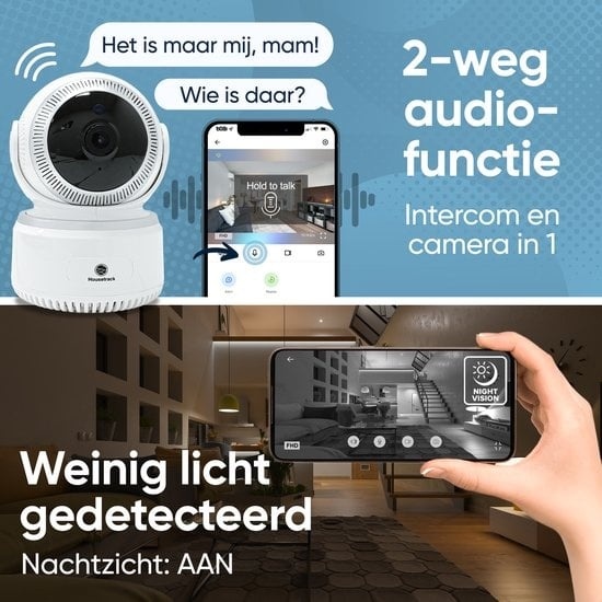 8720648292583 - Housetrack Überwachungskamera - IP-Kamera - Innenraumkamera - HD-Kamera - 360° Home Security Camera 8720648292583 - Housetrack Überwachungskamera - IP-Kamera - Innenraumkamera - HD-Kamera - 360° Home Security Camera