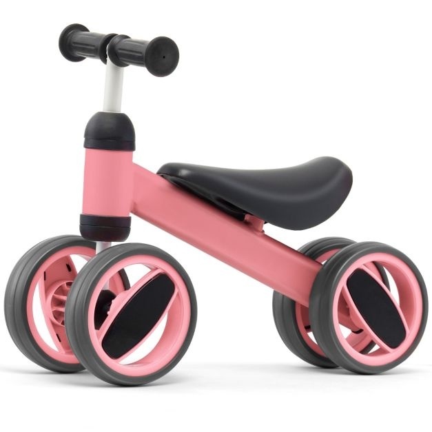 0794094639375 - Costway - Kinder Laufrad mit 4 Rädern - Balance Fahrrad für Kinder von 1 bis 2 Jahren - 47 x 20 x 375 cm - Pink