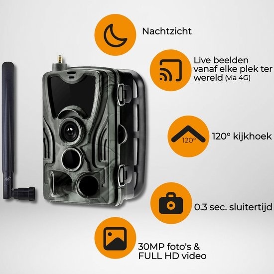 5706751072178 - Wildkamera mit Nachtsicht - inkl Datenkarte - Live-Bilder über 4G (APP) - CMOS Sensor - 30MP - Wasserdicht - WCL8040 5706751072178 - Wildkamera mit Nachtsicht - inkl Datenkarte - Live-Bilder über 4G (APP) - CMOS Sensor - 30MP - Wasserdicht - WCL8040