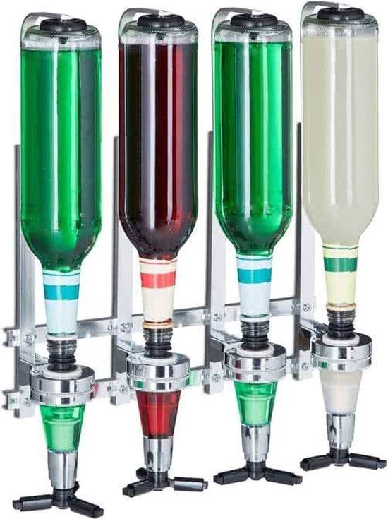 8714426431400 - Getränkespender 4 Flaschen - Bar Butler - Drink & Shot Dispenser - Inklusive Wandhalterung 8714426431400 - Getränkespender 4 Flaschen - Bar Butler - Drink & Shot Dispenser - Inklusive Wandhalterung