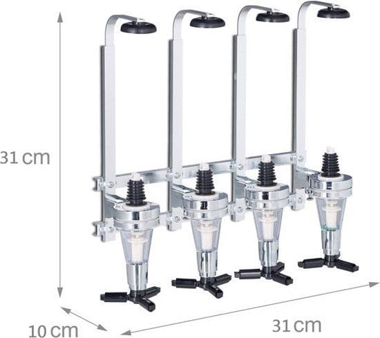 8714426431400 - Getränkespender 4 Flaschen - Bar Butler - Drink & Shot Dispenser - Inklusive Wandhalterung 8714426431400 - Getränkespender 4 Flaschen - Bar Butler - Drink & Shot Dispenser - Inklusive Wandhalterung
